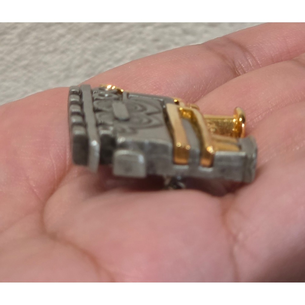 Vintage Two Tone Silver Gold Steam Engine Locomotive Train‎ Pin Brooch Novelty - Picture 3 of 6